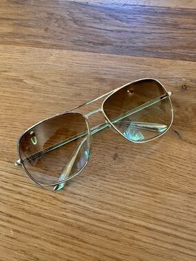 DITA Gold Frame Brown Lens Aviator Sunglasses - Women